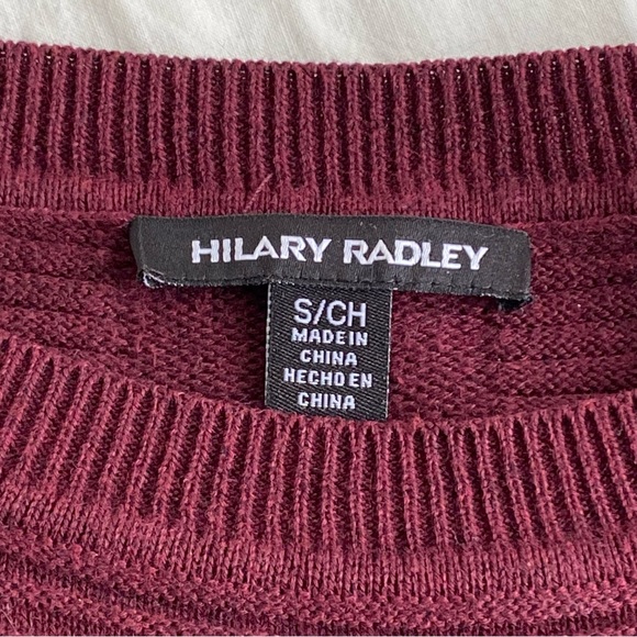 Hilary Radley Maroon Tunic Textured Knit Sweater with Shirt Tales - Picture 6 of 10